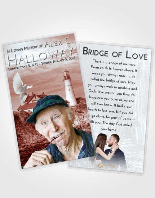 Funeral Prayer Card Template Ruby Love Lighthouse Journey