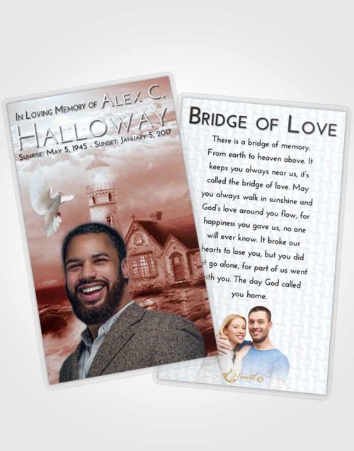 Funeral Prayer Card Template Ruby Love Lighthouse Lookout