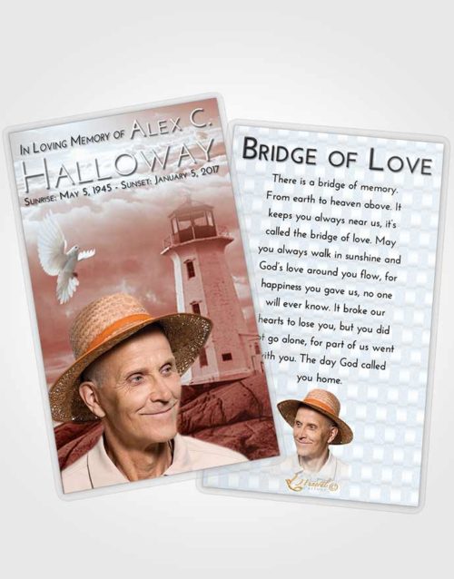 Funeral Prayer Card Template Ruby Love Lighthouse Safety