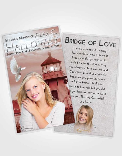 Funeral Prayer Card Template Ruby Love Lighthouse Surprise