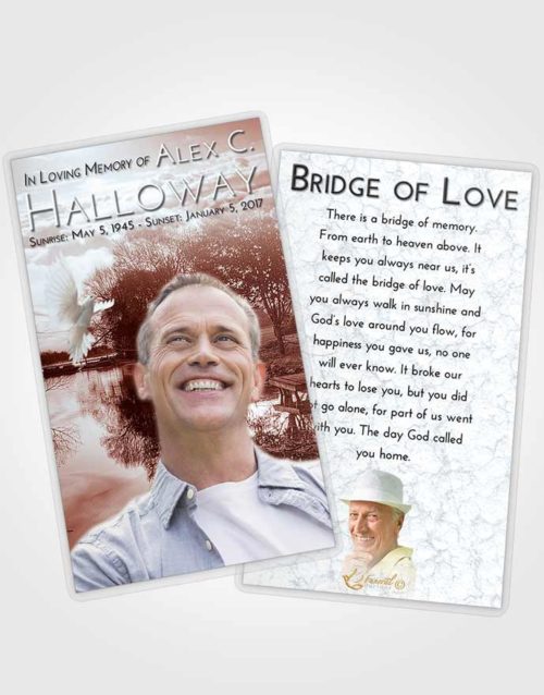 Funeral Prayer Card Template Ruby Love River Reflection