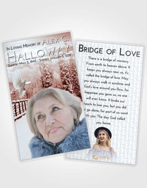 Funeral Prayer Card Template Ruby Love Snow Garden