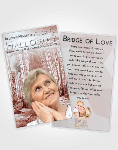 Funeral Prayer Card Template Ruby Love Snowy Stream