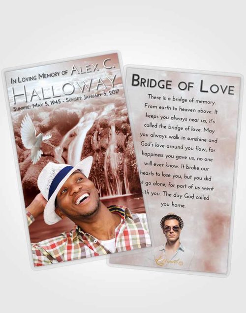 Funeral Prayer Card Template Ruby Love Waterfall Clarity