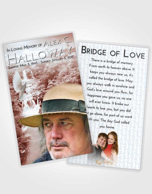 Funeral Prayer Card Template Ruby Love Waterfall Liberty