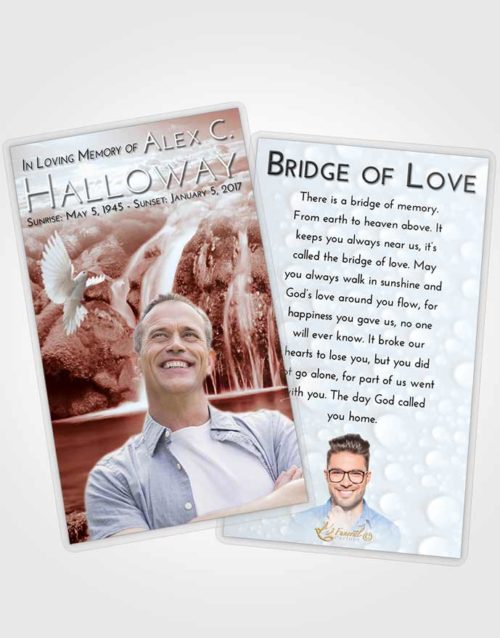 Funeral Prayer Card Template Ruby Love Waterfall Paradise