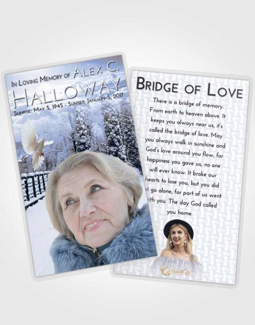 Funeral Prayer Card Template Splendid Snow Garden