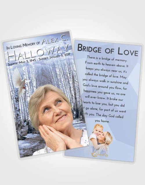Funeral Prayer Card Template Splendid Snowy Stream