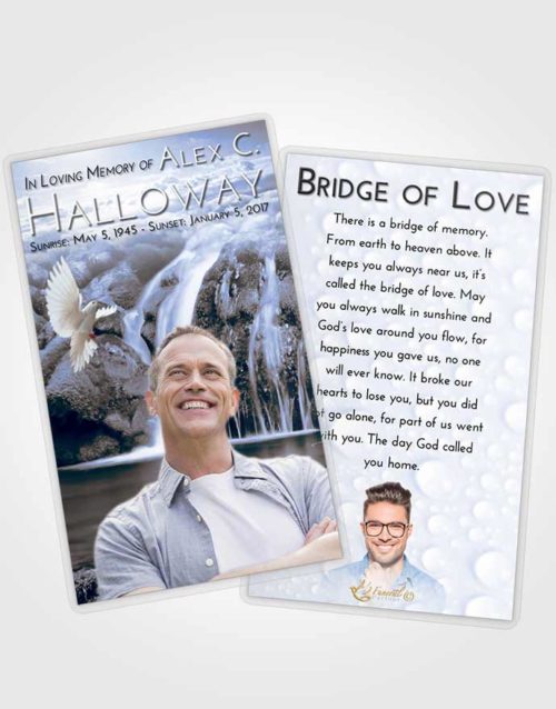 Funeral Prayer Card Template Splendid Waterfall Paradise