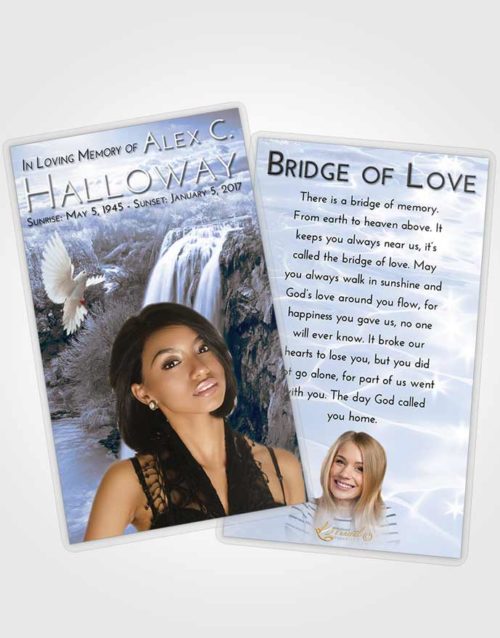 Funeral Prayer Card Template Splendid Waterfall Serenity