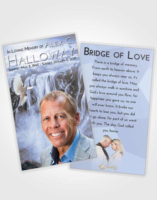Funeral Prayer Card Template Splendid Waterfall Tranquility