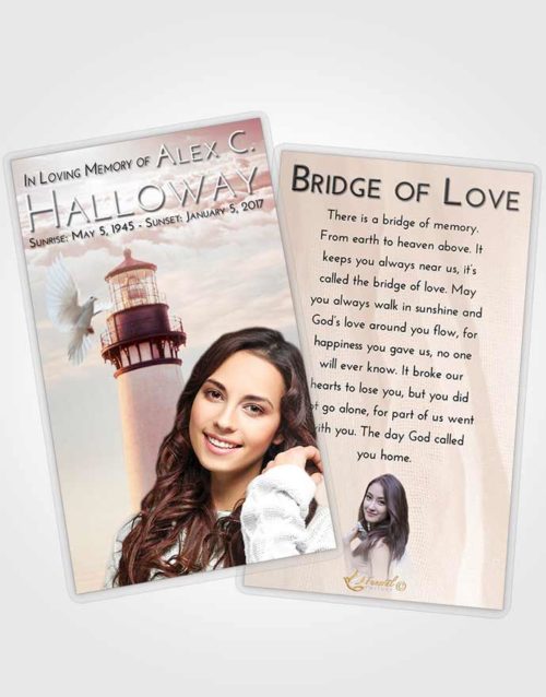 Funeral Prayer Card Template Strawberry Love Lighthouse Clarity