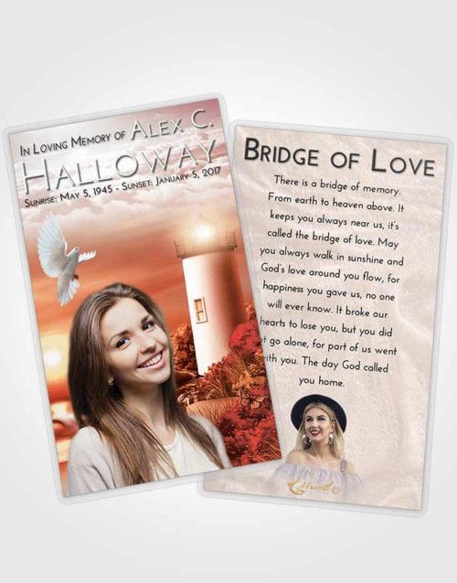 Funeral Prayer Card Template Strawberry Love Lighthouse Mystery