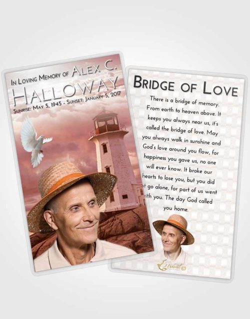Funeral Prayer Card Template Strawberry Love Lighthouse Safety