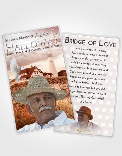 Funeral Prayer Card Template Strawberry Love Lighthouse Secret