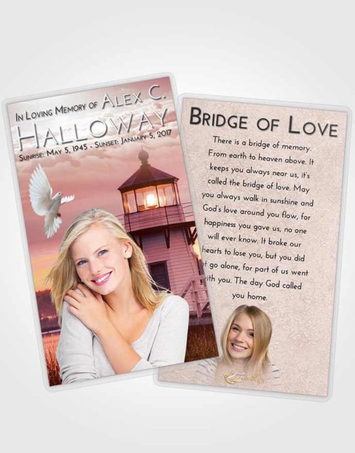 Funeral Prayer Card Template Strawberry Love Lighthouse Surprise