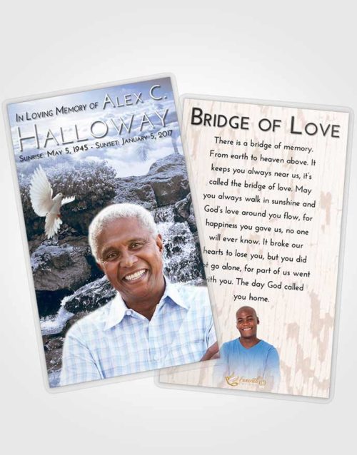 Funeral Prayer Card Template Strawberry Love Waterfall Masterpiece