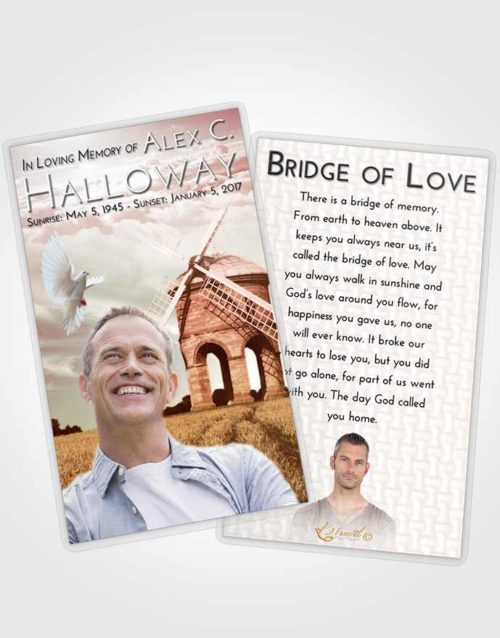 Funeral Prayer Card Template Strawberry Love Windmill of Honor