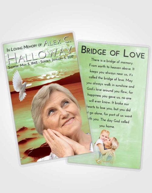 Funeral Prayer Card Template Strawberry Mist Lake Front