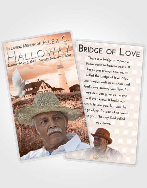 Funeral Prayer Card Template Vintage Love Lighthouse Secret