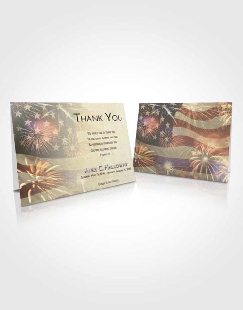 Funeral Thank You Card Template At Dusk American Patriot