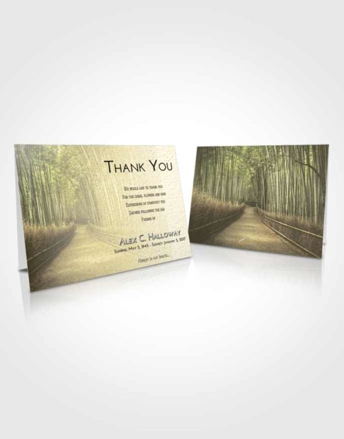 Funeral Thank You Card Template At Dusk Bamboo Forest