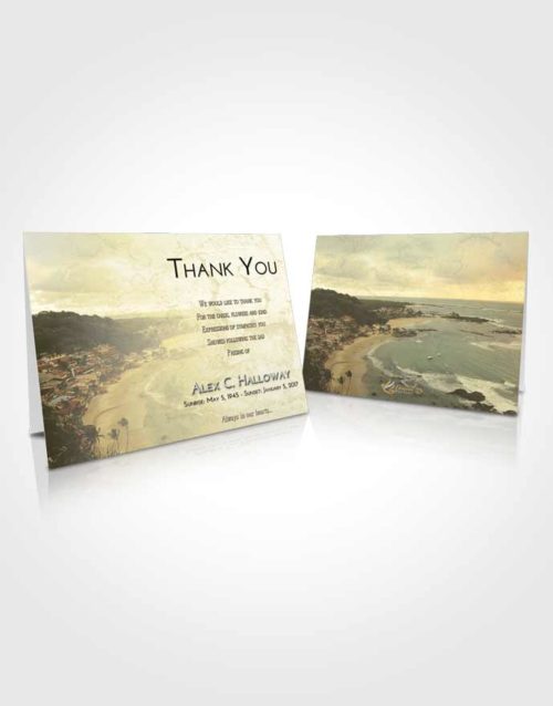 Funeral Thank You Card Template At Dusk Beach Life