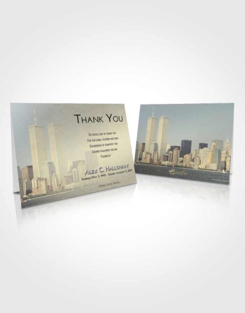Funeral Thank You Card Template At Dusk Cityscape