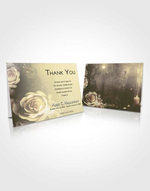 Funeral Thank You Card Template At Dusk Flowering Garden