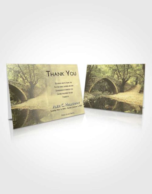 Funeral Thank You Card Template At Dusk Forest Bridge