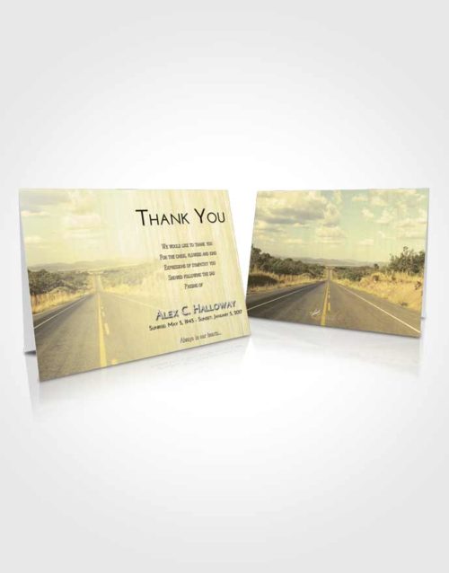 Funeral Thank You Card Template At Dusk Highway Cruise
