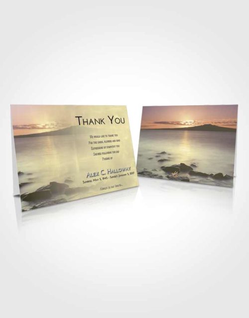 Funeral Thank You Card Template At Dusk Lake Front