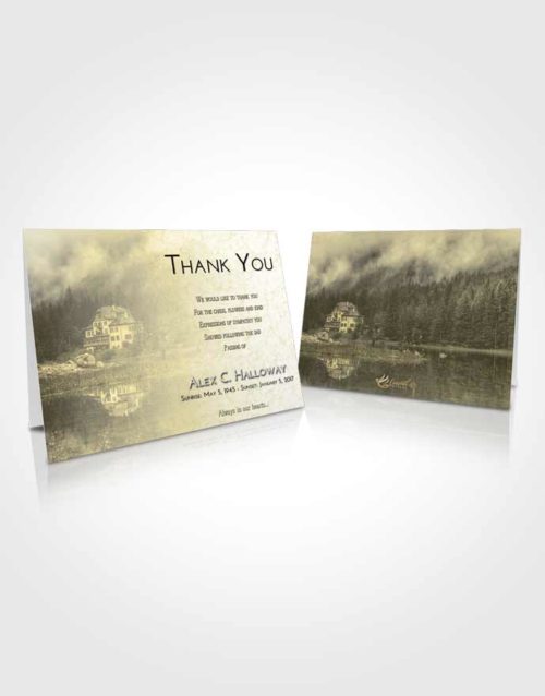 Funeral Thank You Card Template At Dusk Lake House