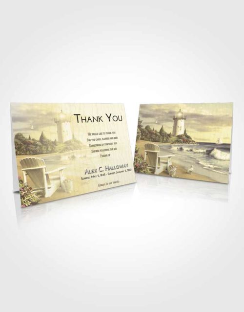 Funeral Thank You Card Template At Dusk Lighthouse Laughter