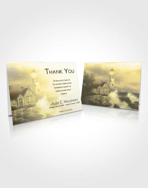 Funeral Thank You Card Template At Dusk Lighthouse Lookout