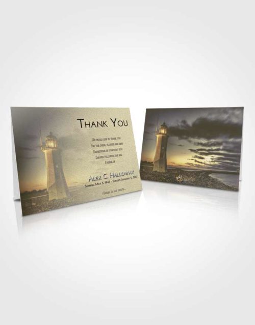 Funeral Thank You Card Template At Dusk Lighthouse Magnificence