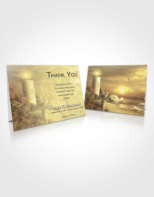 Funeral Thank You Card Template At Dusk Lighthouse Mystery
