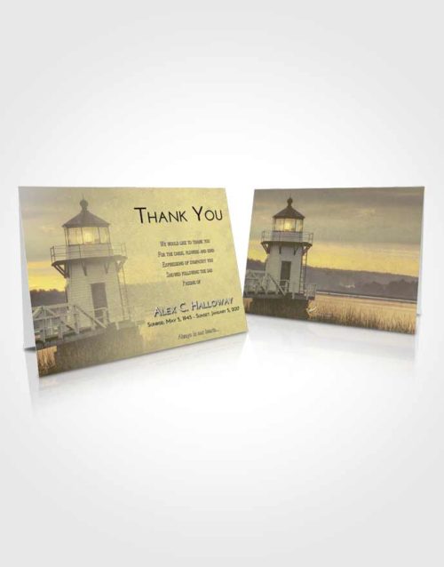 Funeral Thank You Card Template At Dusk Lighthouse Surprise