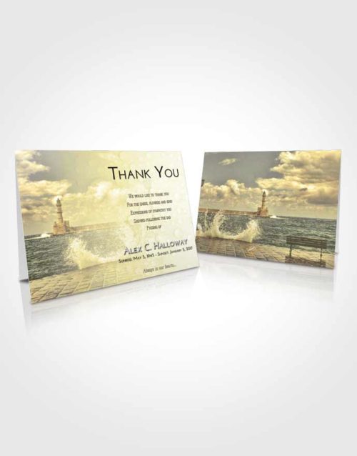 Funeral Thank You Card Template At Dusk Lighthouse in the Tides