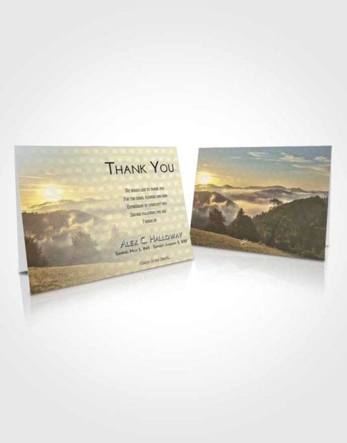 Funeral Thank You Card Template At Dusk Misty Forest