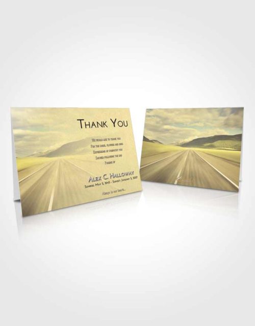 Funeral Thank You Card Template At Dusk Morning Highway