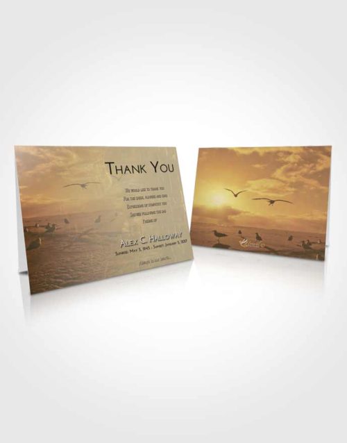 Funeral Thank You Card Template At Dusk Natural Beach
