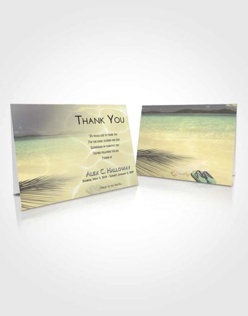 Funeral Thank You Card Template At Dusk Ocean Ripples