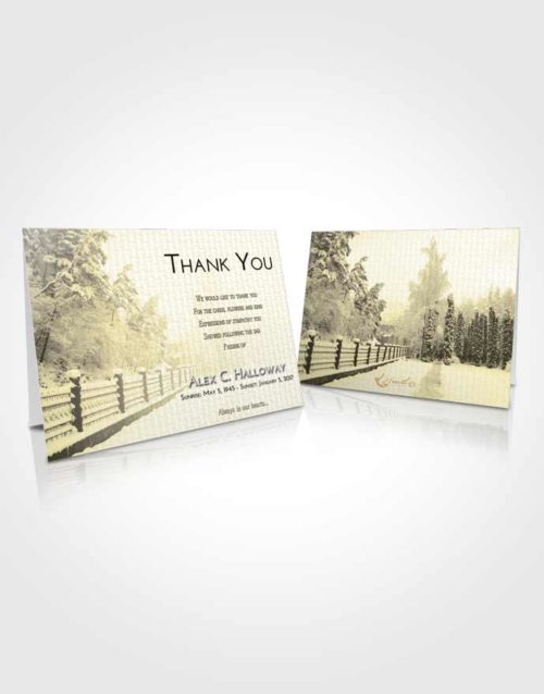 Funeral Thank You Card Template At Dusk Snow Garden