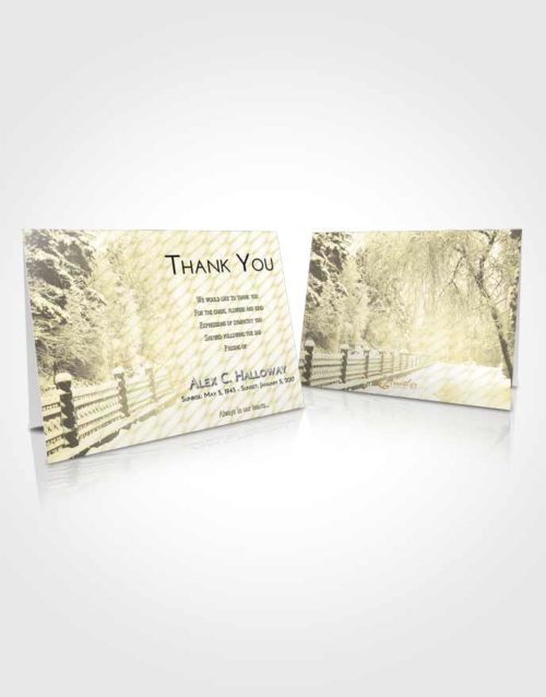 Funeral Thank You Card Template At Dusk Snow Walk