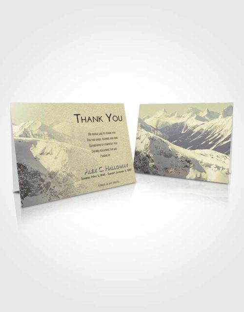 Funeral Thank You Card Template At Dusk Snowy Mountains