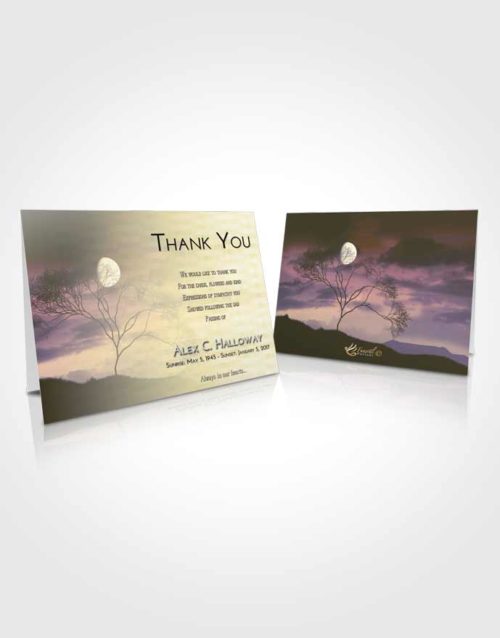 Funeral Thank You Card Template At Dusk Soft Moonlight