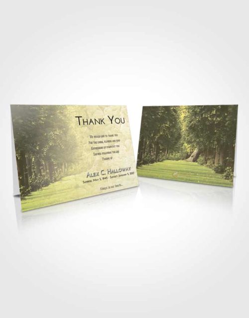 Funeral Thank You Card Template At Dusk Summer Forest