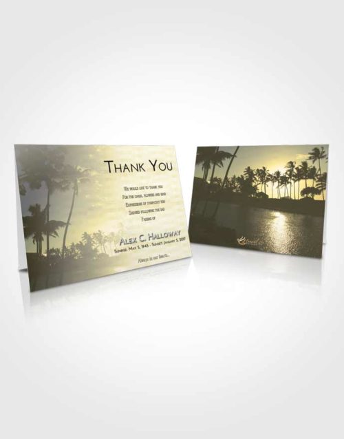 Funeral Thank You Card Template At Dusk Summer Palms