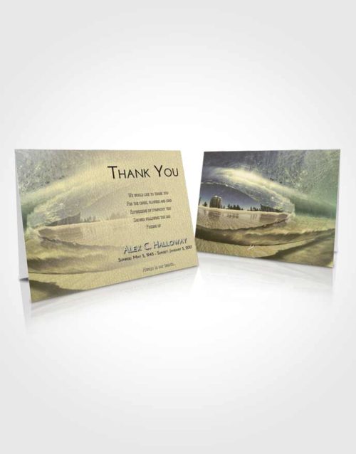 Funeral Thank You Card Template At Dusk Summer Waves